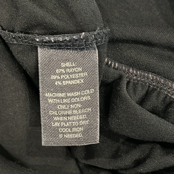 WHBM Black 3/4 Sleeve Embellished Soft Stretch Knit Reversible Pullover Top - M - Picture 9 of 12